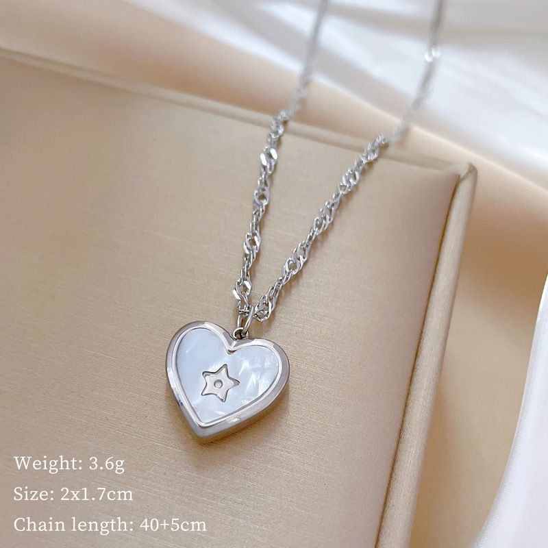 Full Body 【 Titanium Steel 】 Love Shell Star Furnace Real Gold Necklace Female Ins Internet Celebrity Clavicle Chain 【 】 【 】 【 】_ipsvogv.com