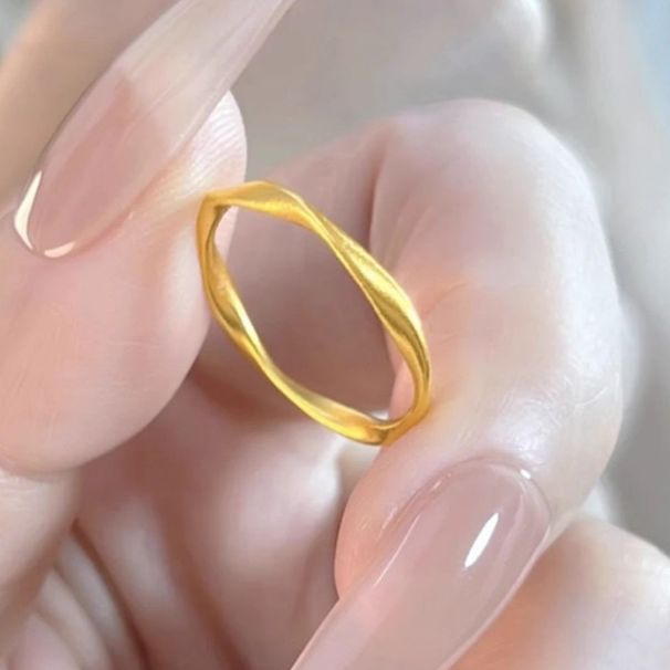 M Ö Bius 5G Ancient Method Inheritance Matte Solid Couple Pair Twisted Pattern Closed End Ring_ipsvogv.com