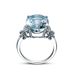 Fashionable Navy Blue Topaz Butterfly Plated White Gold And Inlaid With Zircon. Handmade Women's Ring_ipsvogv.com