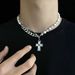 Design National Trend Pendant Hip Hop Titanium Steel Multi Layer Pearl Pendant Necklace Cross Necklace Men's_ipsvogv.com