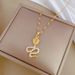 】 Winding 【 Cobra Light Luxury Charm Gorgeous Full Diamond Necklace Women's Versatile Clavicle Titanium Steel Chain 【 】_ipsvogv.com