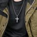 Stars and Stripes Titanium Steel Cross Necklace Gender free Men and Women Wear Trendy Pendant_ipsvogv.com