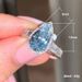 Cao Shi's New Wedding Sea Blue Pear Shape Engagement Net Red Water Drop Diamond Jewelry Ring_ipsvogv.com