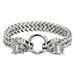 Men's stainless steel Wolf Head Franco Link Chain Bracelet Retro personality Wolf Head bracelet for both men and women_ipsvogv.com