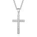 Men And Women's Jewelry Titanium Steel Cross Necklace Inlaid With Diamonds Simple Neutral Style Trendy Wear Personalized Accessories_ipsvogv.com