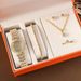 Women's Simple Full Diamond Steel Watch Bracelet Earrings Ring Necklace Six-piece Gift Set_ipsvogv.com