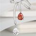 Trendy Small White Silver Aurora Ribbon Knot Tassel Water Drop Necklace For Women High-end Luxury Fashionable Ins Style_ipsvogv.com