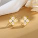 Women's Jewelry Flower Shell Earrings S925 Sterling Silver Four Leaf Clover Light Luxury Earrings Simple Fashion All Match Ear Jewelry_ipsvogv.com