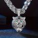Hip Hop Street Style Tiger Head Inlaid Diamond Pendant Men's High-end Fashion Trend Cuban Chain_ipsvogv.com