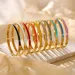 Titanium Steel Enamel Bangles 4/6mm Women Epoxy Bracelets Brand Gold Charm Buckle Bracelet Fashion Designer Jewelry_ipsvogv.com