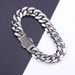 Stainless Steel Diamond Cuban Bracelet Miami Full Zircon Snap Thick Chain Men's Hip Hop Accessory_ipsvogv.com