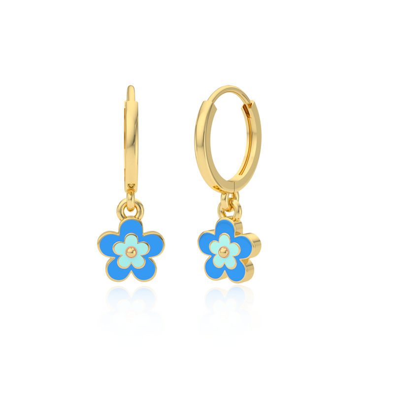 Oil Drop Flower Round Earrings For Women Light Luxury Niche Design Ear Clips High End Temperament Earrings_ipsvogv.com