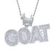 Men's GOAT Letter Pendant Hip Hop Cuban Chain Necklace - 12mm Thick, 60cm Length, Silver & Gold Options Letter Pendant Wearing 12mm Chain Necklace_ipsvogv.com