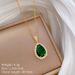 Steel 【 Titanium 】 Water Drop Zircon Fashion Light Luxury Charm Gorgeous Full Diamond Necklace Women's Versatile 【 】_ipsvogv.com