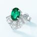 Fan shaped brilliant cultivated emerald earrings S925 silver fully inlaid with colored gems small skirt earrings atmosphere_ipsvogv.com