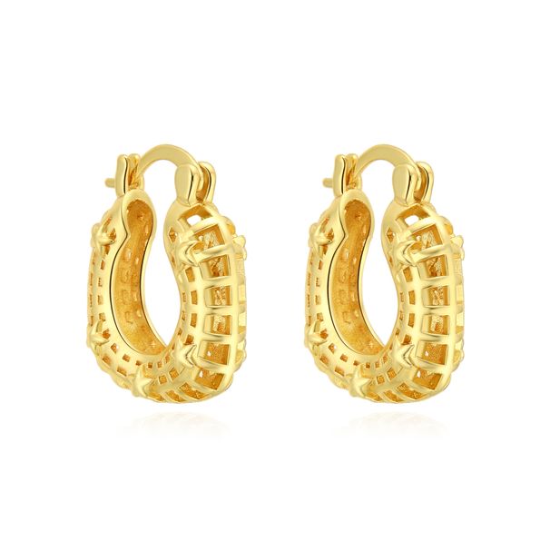 Unisex Fashion Retro Hollow Basket Shape Copper Plated Real Gold Light Luxury Niche High End Earrings For Women_ipsvogv.com