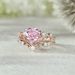 Sanjie's New Rose Gold Crown Set With Pink Heart-shaped Zircon Ring For Women's Accessories_ipsvogv.com