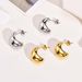 Yamaler 1 Pair Ear Studs Stainless Steel Polished Hypoallergenic Minimalist Open Hoop Metal Circle Earrings Fashion Jewelry_ipsvogv.com