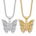 Fashion Simple Jewelry Titanium Steel Gold-Plated Diamond-Studded Butterfly Pendant Necklace_ipsvogv.com