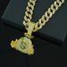 Diamond Inlaid Money Bag Pendant, New Alloy Necklace For Daily Casual Wear, Personalized Hip-hop Cuban Chain_ipsvogv.com