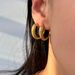 Fashionable INS Retro Titanium Steel Crescent Embossed Minimalist Korean Earrings_ipsvogv.com