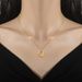 【 Full Body Titanium Steel 】 Plain Ring Love Furnace Genuine Gold Cold Necklace For Women's Ins Mesh Red Collarbone_ipsvogv.com