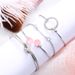 Simple And Minimalist Women's Personality Knot, Circular Ring, Diamond Inlaid Arrow Bracelet, Four Piece Set Bracelet_ipsvogv.com