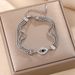 Temperament Three Layer Chain Geometric Eye Pattern Inlaid Diamond Wide Bracelet Titanium Steel Color Preserved_ipsvogv.com
