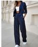 Women's Clothing temperament casual striped short lapel suit straight pants suit_ipsvogv.com