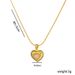 Ins style gold texture hand-inlaid Emerald zircon Heart-shaped pendant necklace non-fading jewelry_ipsvogv.com