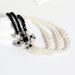 Fashionable diamond studded geometric square pearl multi-layer necklace NK23600_ipsvogv.com