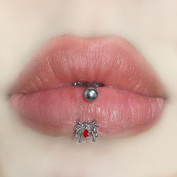 316L Spider lip ring horseshoe ring titanium steel niche piercing jewelry lip nail ear bone nail punk hot girl outer teeth_ipsvogv.com
