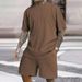 Men's Textured Linen Blend Set - Summer Loose Fit Short Sleeve Suit | Vacation Ready Coordinated Outfit_ipsvogv.com