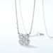 new Four Petal Flower Moissanite Necklace S925 Silver Inlaid With Brilliant Moissanite Clavicle Chain Personality Simple_ipsvogv.com