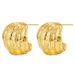 French pleated brushed texture earrings for women, personalized and fashionable C shaped, high grade and atmospheric earrings_ipsvogv.com
