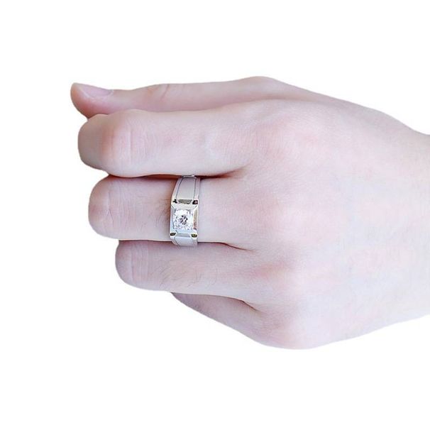 S925 Sterling Silver Men's Frosted Moissanite Diamond Ring New Classic High Carbon Stone Yellow Diamond Ring_ipsvogv.com