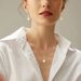 Geometric freshwater pearl earrings necklace set female sterling silver light luxury fashion clavicle chain jewelry_ipsvogv.com