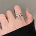 Cold Wind Butterfly Knot Pearl For Women 2024 New Style Ring, Light Luxury, Niche Design, Open Finger Ring_ipsvogv.com