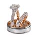 Cao Shi's Three Piece Set Of Rose Gold Colored Sparkling Zircon For Women's Luxury Engagement Ring_ipsvogv.com