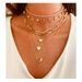 Multi Layer Chain Necklace Alloy Love Pendant Claw Chain Simple Clavicle Chain Necklace_ipsvogv.com