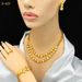 Bridal gold-plated rhinestone jewelry set Butterfly Pendant Necklace Earrings Ring bracelet_ipsvogv.com