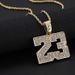 Hip Hop New Digital 23 Alloy Full Diamond Pendant Fashion Fried Dough Twists Chain Personality Men's Necklace Jewelry_ipsvogv.com