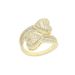 Women's Jewelry Heart-Shaped Open Ring With Zirconia Hip Hop Style, Silver And Gold, Sizes 6-8 Hip Hop New Love Open Ring Inlaid Zircon Ladies Ring_ipsvogv.com