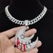 Men Women Hip Hop Moon Pendant Necklace With 13mm Crystal Cuban Chain HipHop Iced Out Bg Necklaces Fashion Charm_ipsvogv.com