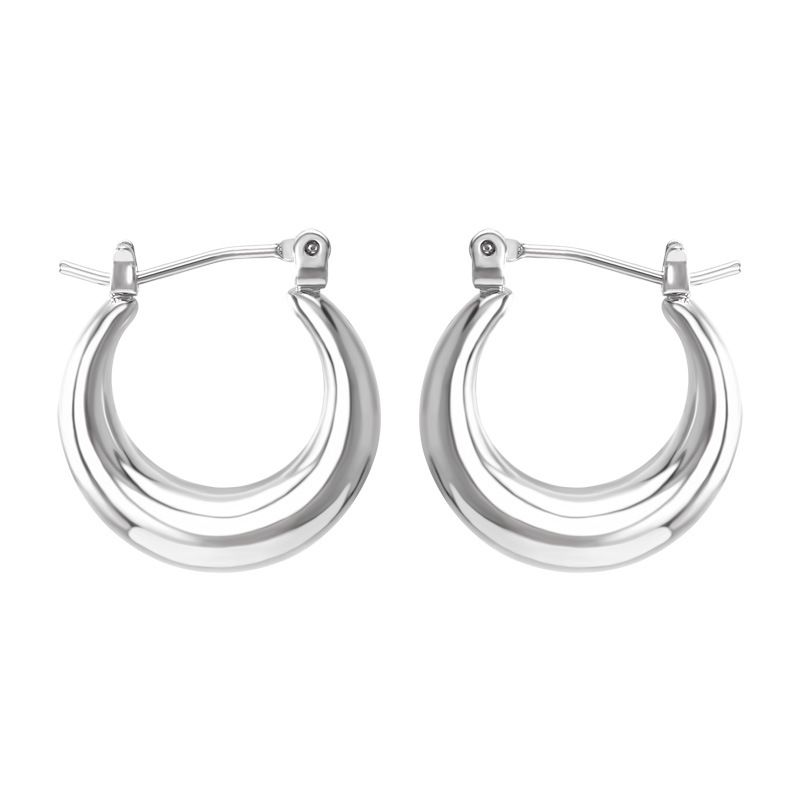 Fashion simple earrings female personality temperament circle round ear clip earrings_ipsvogv.com