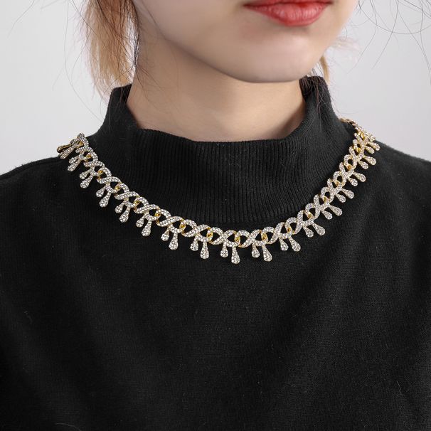 New Hip-hop Full Diamond Cuban Chain, 8-line Pig Nose Necklace, Coffee Lentil Irregular Men's Neck Chain_ipsvogv.com
