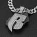 Men's Punk Style Accessories Personalized Jewelry Hip Hop Full Diamond Letter B Pendant With 15mm Cuban Necklace_ipsvogv.com