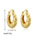 Women’s Jewelry Set Fashion Copper Plated Real Gold Frosted C Shaped Hollow Earrings Retro Geometric Oval Thread Earrings_ipsvogv.com