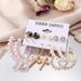 Earrings Exaggerated C Shaped Temperament Pearl Pendant Earrings Triangular Metal 9 Pieces_ipsvogv.com