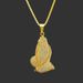 Hip Hop Rapper Exaggerated Diamond Prayer Hand Pendant Necklace Street Trendsetter Personality Accessory_ipsvogv.com